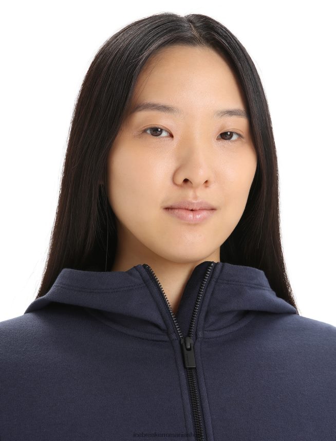 Icebreaker îmbrăcăminte marina de la miezul nopții femei hanorac cu fermoar cu mânecă lungă din merino central clasic DL46T703