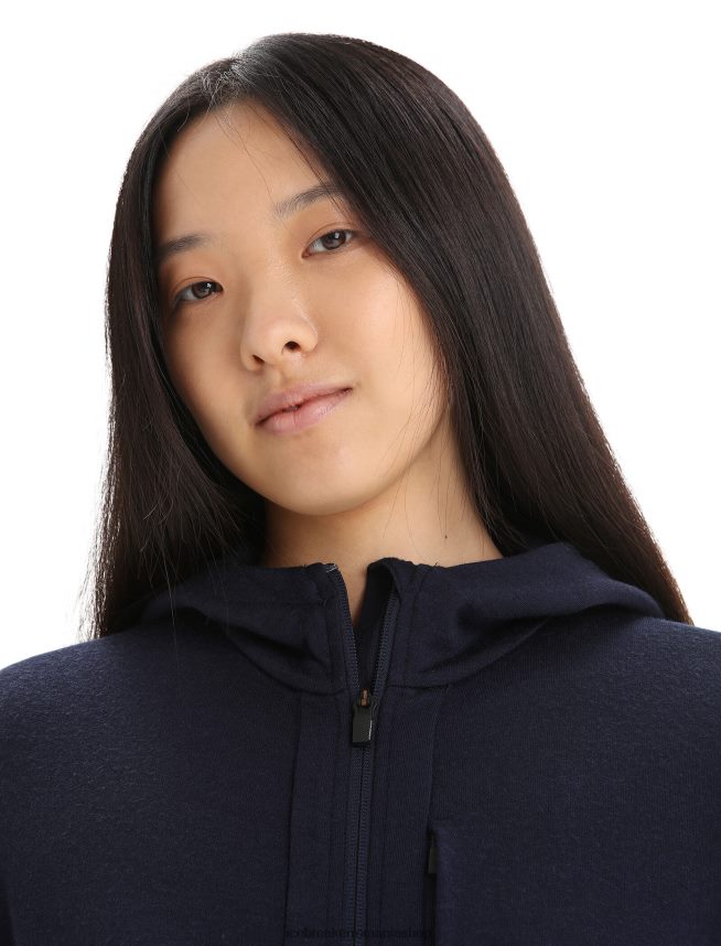 Icebreaker îmbrăcăminte marina de la miezul nopții femei hanorac cu mânecă lungă cu fermoar merino quantum iii DL46T698