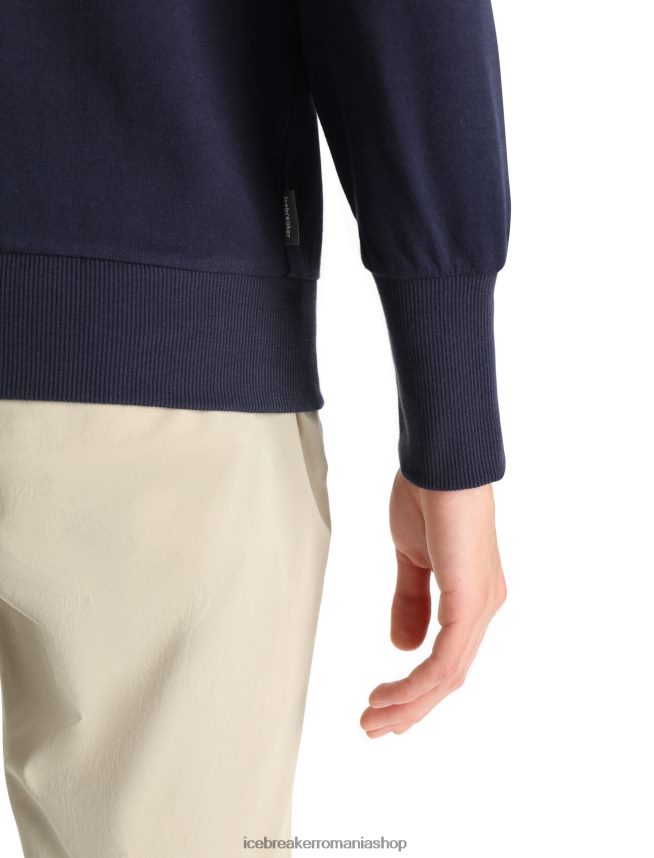 Icebreaker îmbrăcăminte marina de la miezul nopții femei hanorac merino central ii cu maneca lunga DL46T704