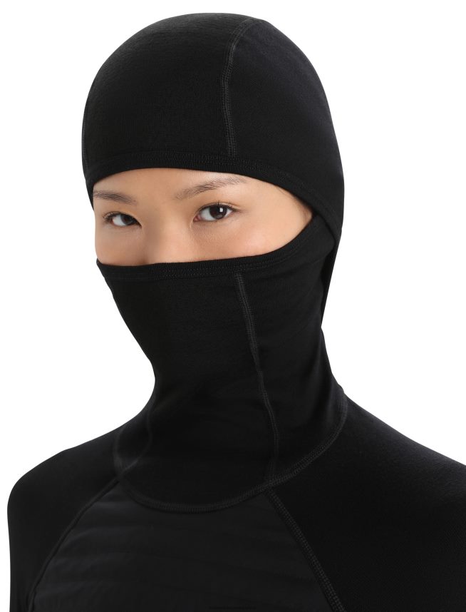 Icebreaker îmbrăcăminte negru femei hanorac termic cu mânecă lungă izolată din merino zoneknit DL46T597