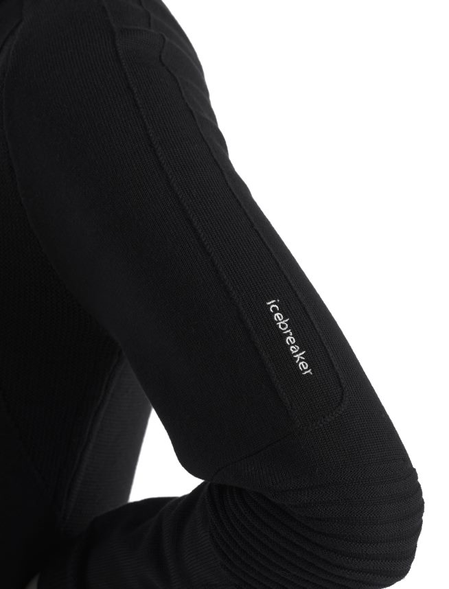 Icebreaker îmbrăcăminte negru femei zoneknit merinos cu maneca lunga cu jumatate de fermoar DL46T724