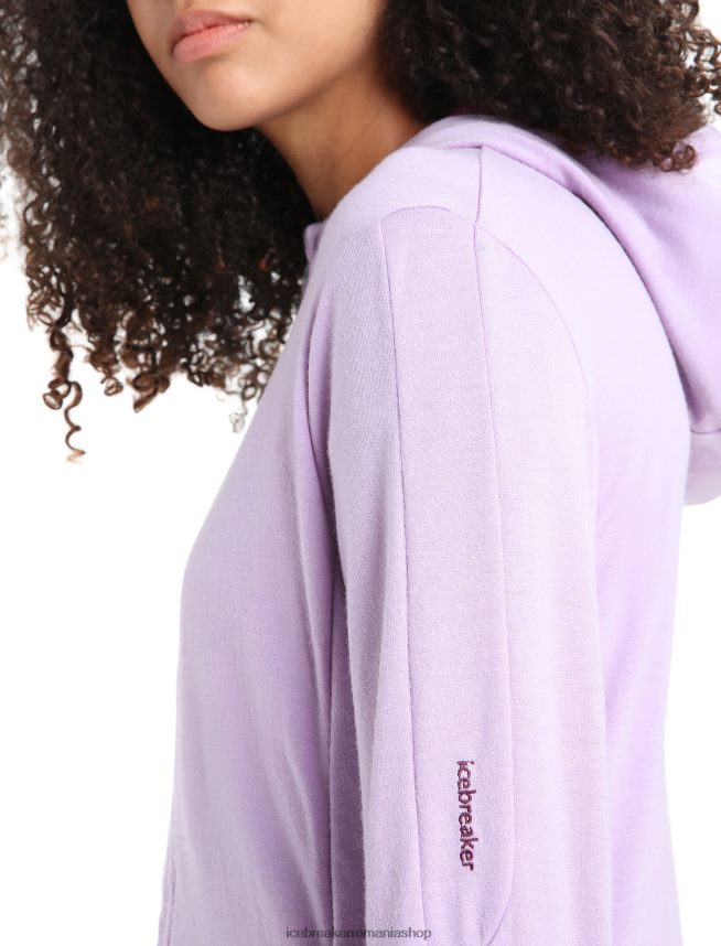 Icebreaker îmbrăcăminte privire mov/go berry femei hanorac cu mânecă lungă cu fermoar merino quantum iii DL46T699