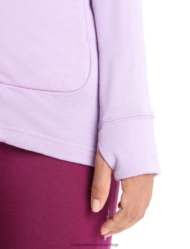 Icebreaker îmbrăcăminte privire mov/go berry femei hanorac cu mânecă lungă cu fermoar merino quantum iii DL46T699