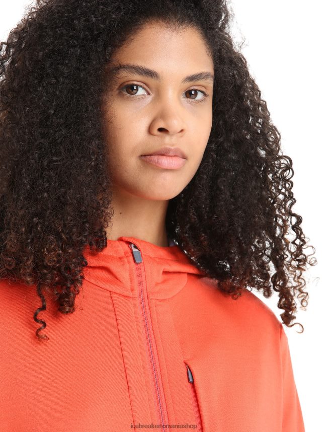 Icebreaker îmbrăcăminte privire vibrantă pământ/violet femei hanorac cu mânecă lungă cu fermoar merino quantum iii DL46T700