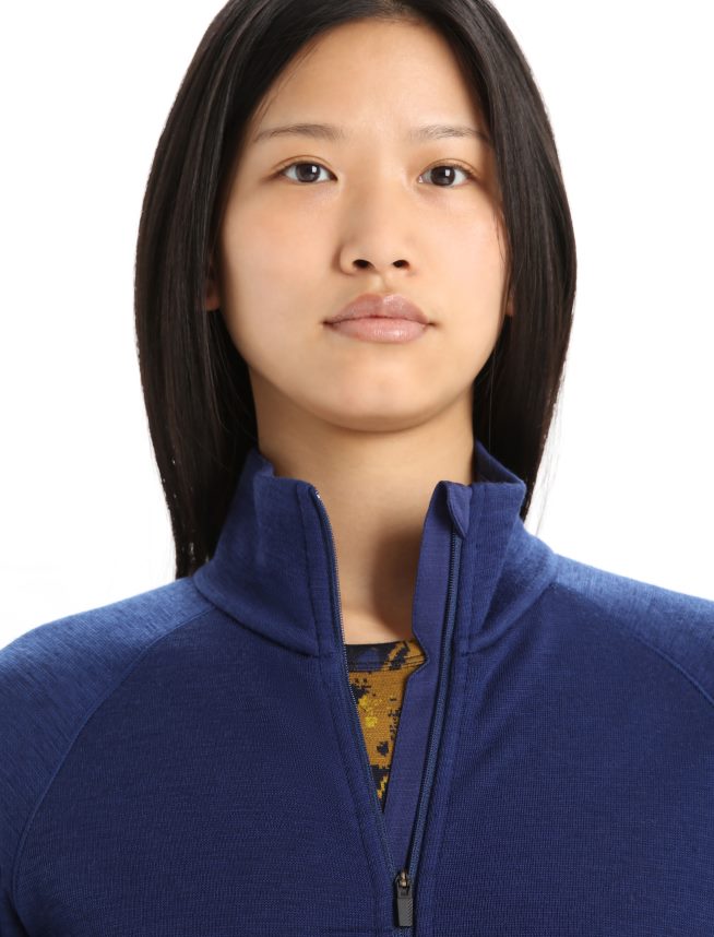 Icebreaker îmbrăcăminte Marina Regală femei jachetă realfleece merino elemental cu mânecă lungă și fermoar DL46T902