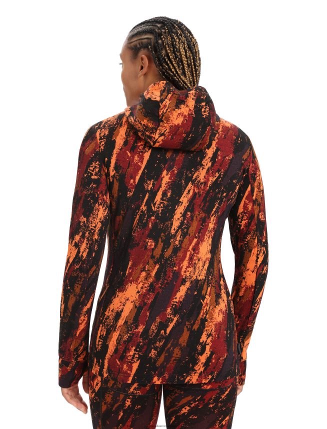 Icebreaker îmbrăcăminte cireș/bliț femei merino quantum iii jachetă sedimentară cu mânecă lungă și fermoar DL46T861