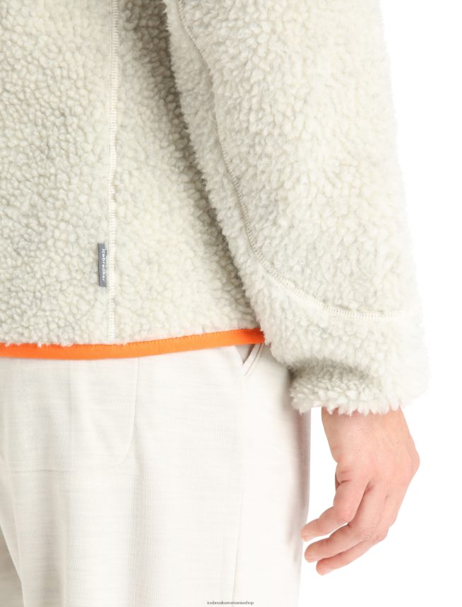 Icebreaker îmbrăcăminte ecru ecru/zăpadă femei Glugă cu fermoar cu mânecă lungă realfleece merino DL46T876