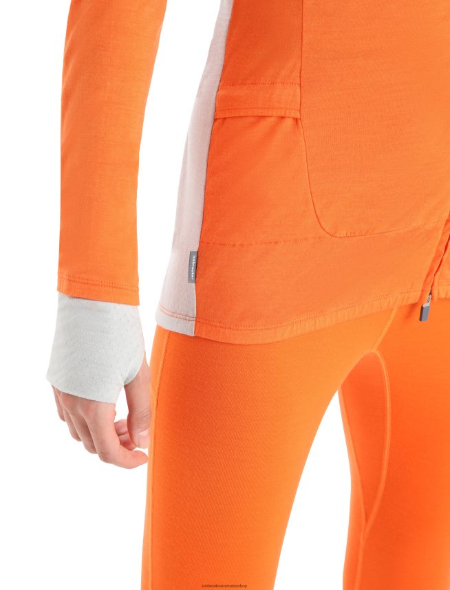 Icebreaker îmbrăcăminte flash/eter femei geaca zoneknit merinos cu maneca lunga cu fermoar DL46T851