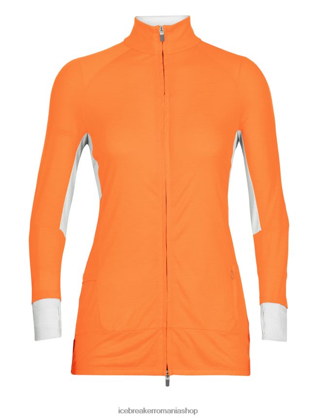 Icebreaker îmbrăcăminte flash/eter femei geaca zoneknit merinos cu maneca lunga cu fermoar DL46T851