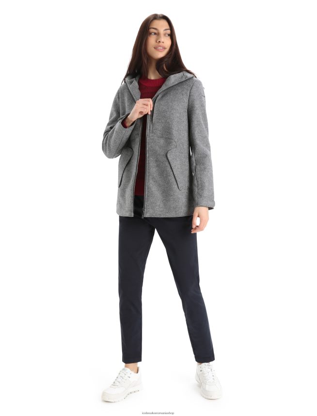 Icebreaker îmbrăcăminte gritstone heather femei jachetă cu glugă din merinos din pâslă DL46T815