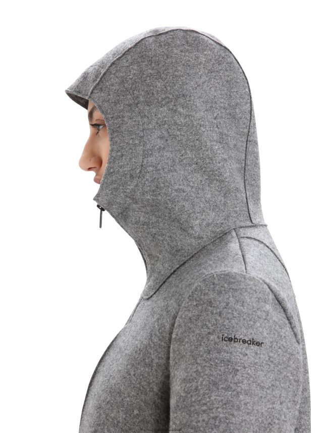 Icebreaker îmbrăcăminte gritstone heather femei jachetă cu glugă din merinos din pâslă DL46T815