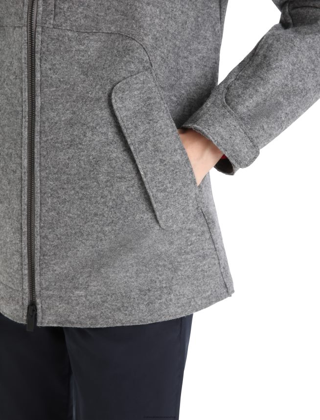 Icebreaker îmbrăcăminte gritstone heather femei jachetă cu glugă din merinos din pâslă DL46T815