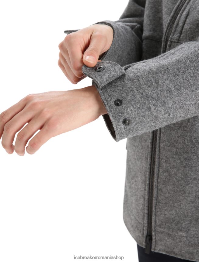 Icebreaker îmbrăcăminte gritstone heather femei jachetă cu glugă din merinos din pâslă DL46T815