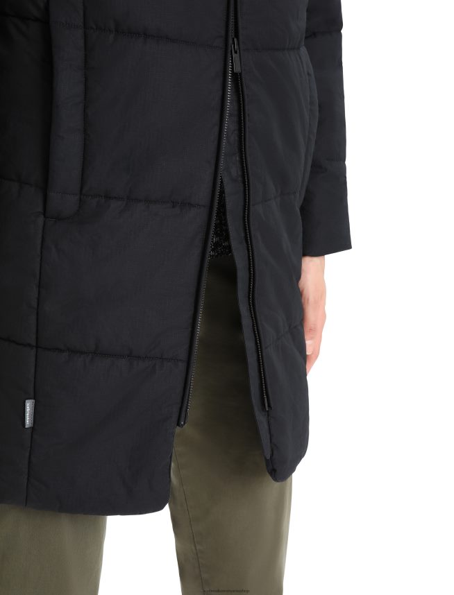 Icebreaker îmbrăcăminte negru femei geaca merinoloft collingwood ii 3q cu gluga DL46T685