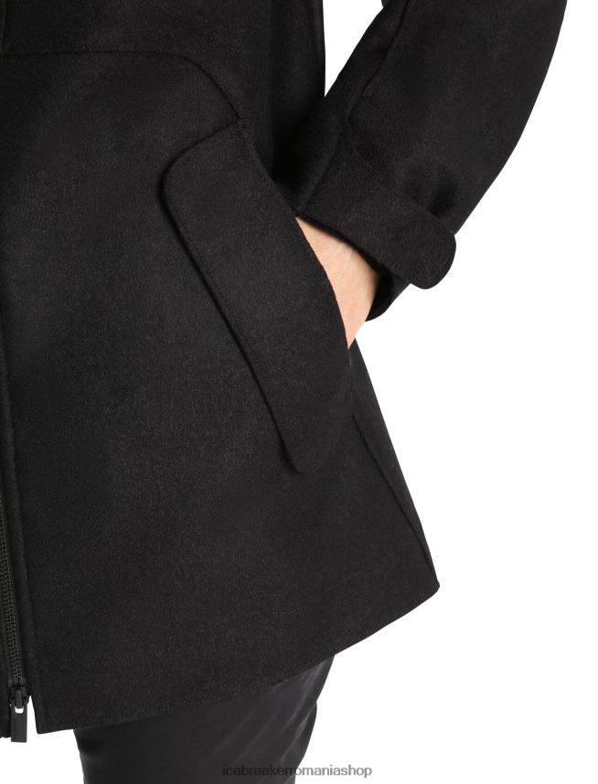 Icebreaker îmbrăcăminte negru femei jachetă cu glugă din merinos din pâslă DL46T814