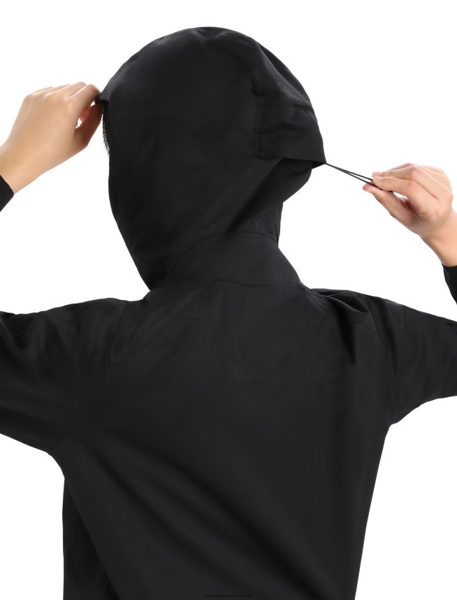 Icebreaker îmbrăcăminte negru femei jachetă cu glugă shell+ merinos DL46T827