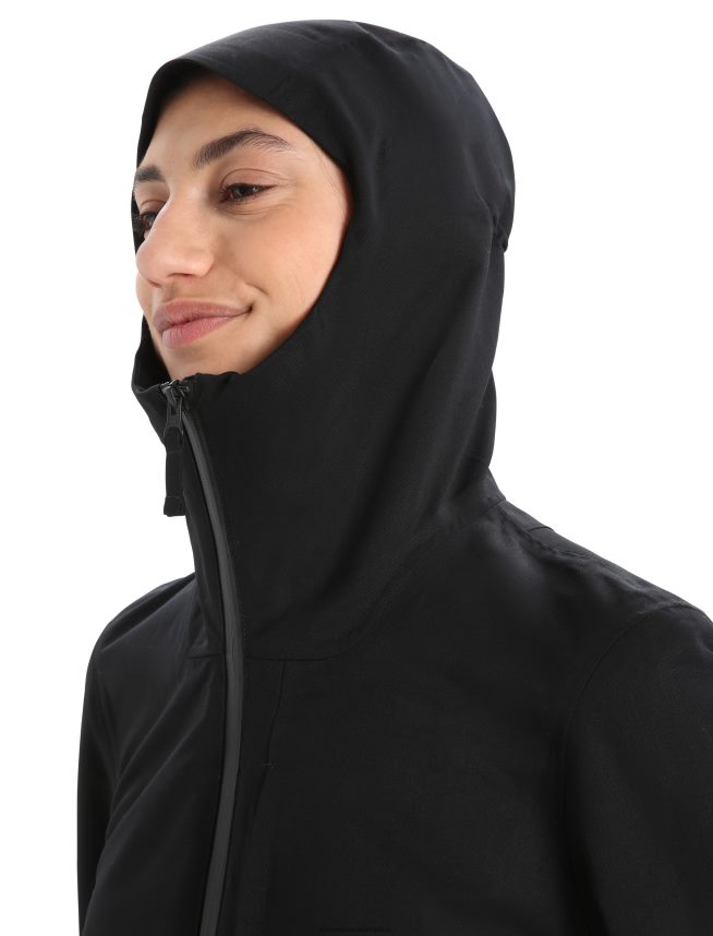 Icebreaker îmbrăcăminte negru femei parka city label shell+ merino 4 în 1 DL46T686