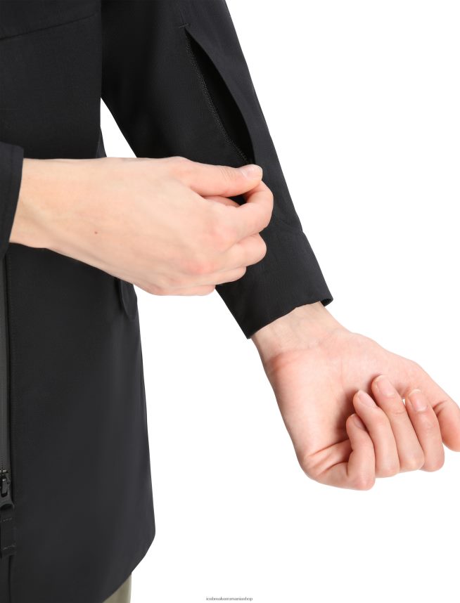 Icebreaker îmbrăcăminte negru femei parka city label shell+ merino 4 în 1 DL46T686