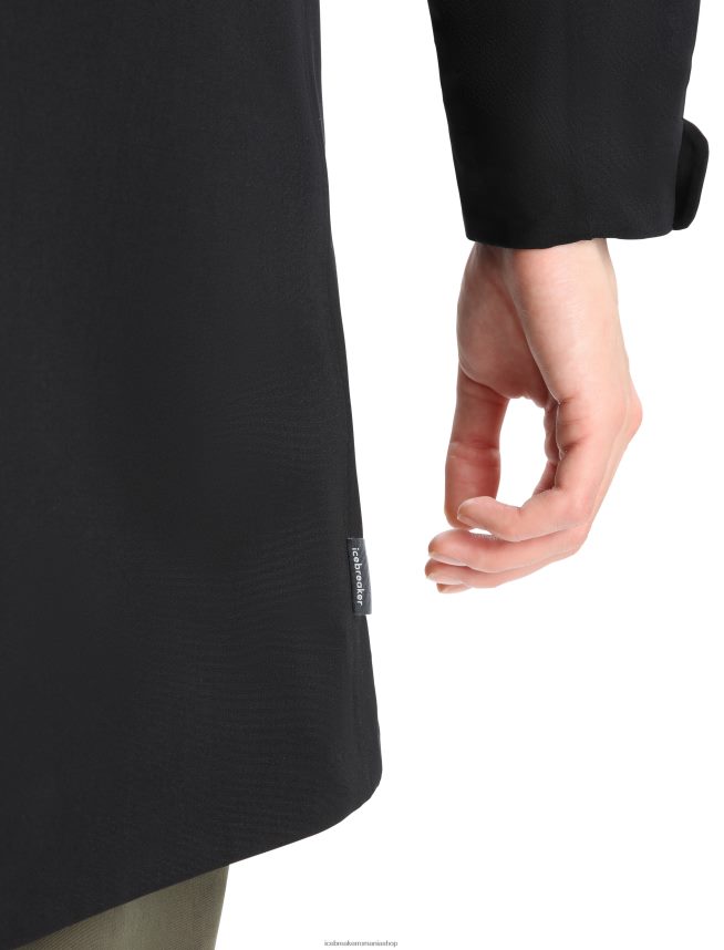 Icebreaker îmbrăcăminte negru femei parka city label shell+ merino 4 în 1 DL46T686