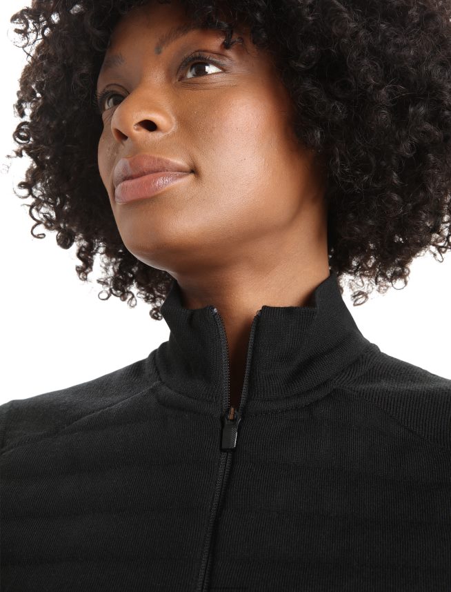 Icebreaker îmbrăcăminte negru femei vestă izolată zoneknit merinos DL46T684