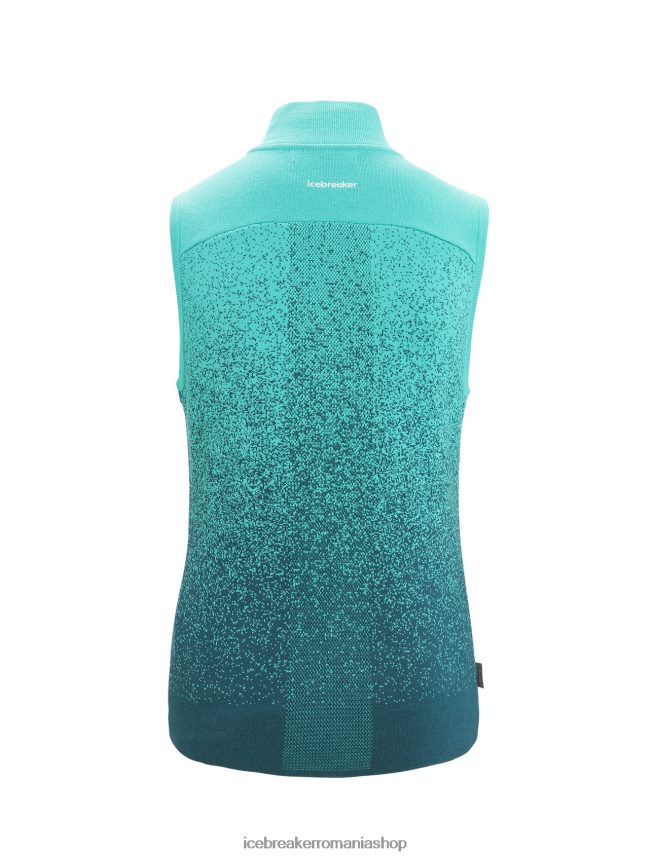Icebreaker îmbrăcăminte proaspăt/verde glorie femei vestă izolată zoneknit merinos în adâncime DL46T682