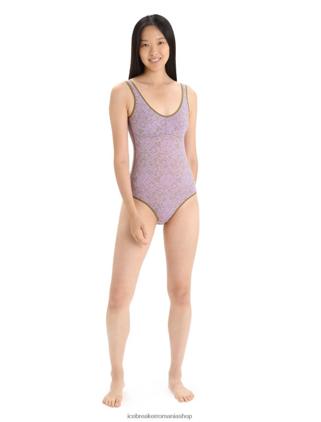 Icebreaker îmbrăcăminte alge/ceata violet femei body tank merino queens DL46T545