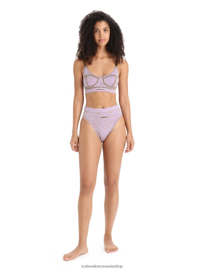 Icebreaker îmbrăcăminte alge/ceata violet femei slip merino queens cu tăietură înaltă DL46T556