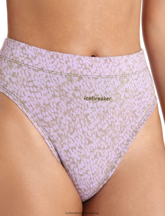 Icebreaker îmbrăcăminte alge/ceata violet femei slip merino queens cu tăietură înaltă DL46T556