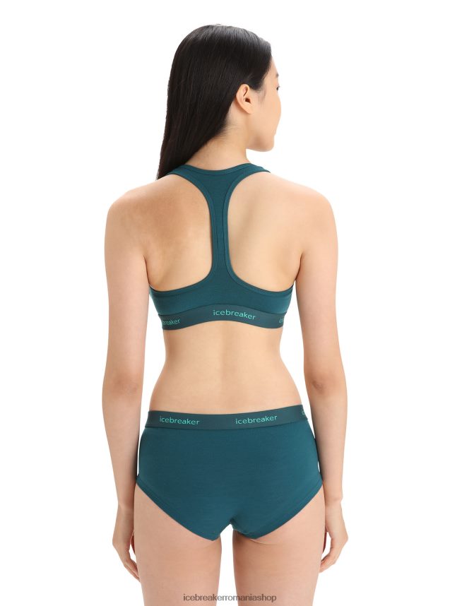 Icebreaker îmbrăcăminte glorie verde femei sutien merino sprite racerback DL46T525