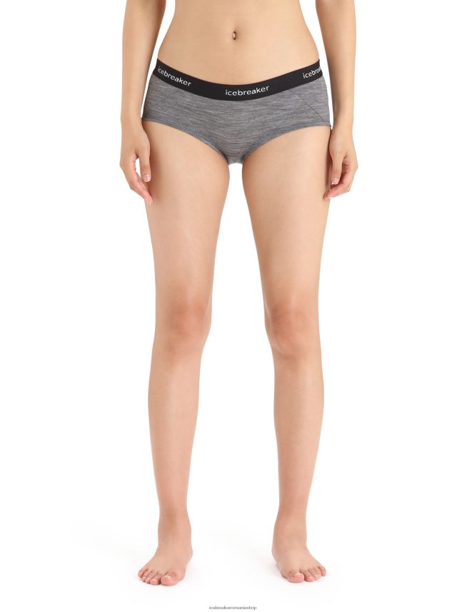 Icebreaker îmbrăcăminte gresie heather/negru femei pantaloni caldi din merino sprite DL46T547