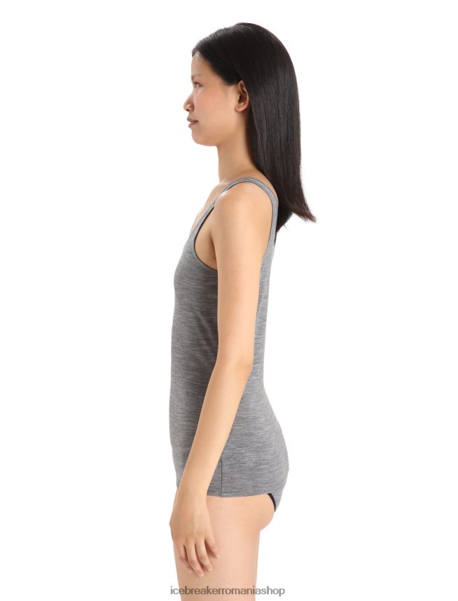 Icebreaker îmbrăcăminte gritstone heather femei maiou cu sirenă merinos DL46T529