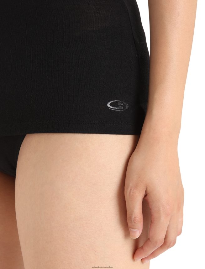 Icebreaker îmbrăcăminte negru femei maiou cu sirenă merinos DL46T528