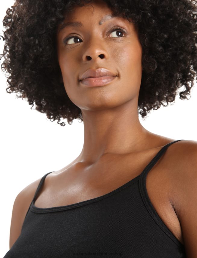 Icebreaker îmbrăcăminte negru femei merino siren cami singlet DL46T536