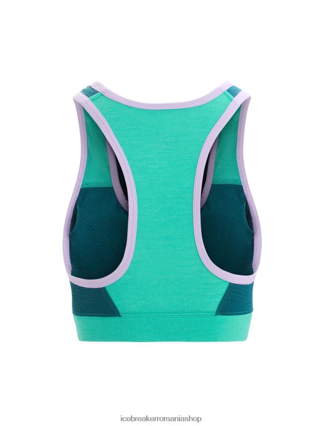 Icebreaker îmbrăcăminte proaspăt/verde glorie femei sutien sport zoneknit merinos DL46T541