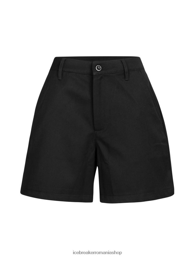 Icebreaker îmbrăcăminte negru femei pantaloni scurți din merino berlin DL46T923