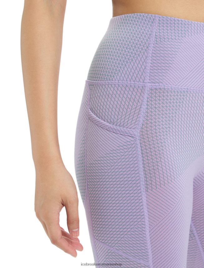 Icebreaker îmbrăcăminte privire mov/proaspătă femei merino fastray pantaloni scurți cu talie mare gridlines DL46T745