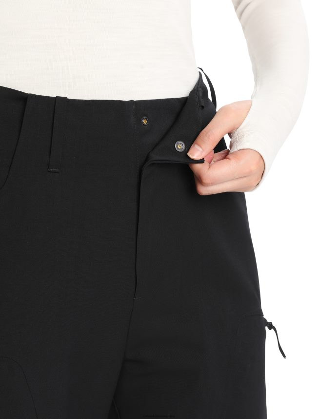 Icebreaker îmbrăcăminte negru femei coajă+ pantaloni merinos DL46T833