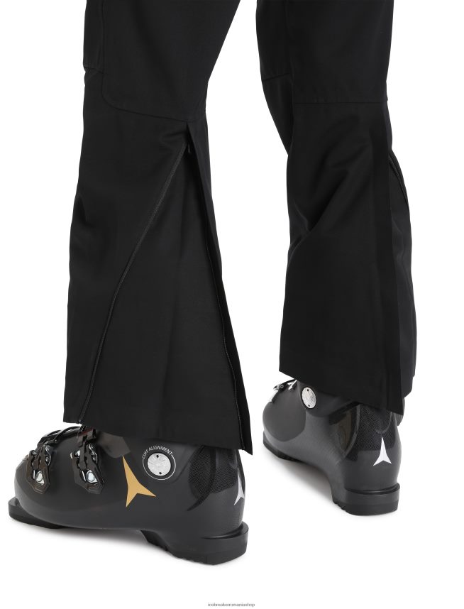 Icebreaker îmbrăcăminte negru femei coajă+ pantaloni merinos DL46T833