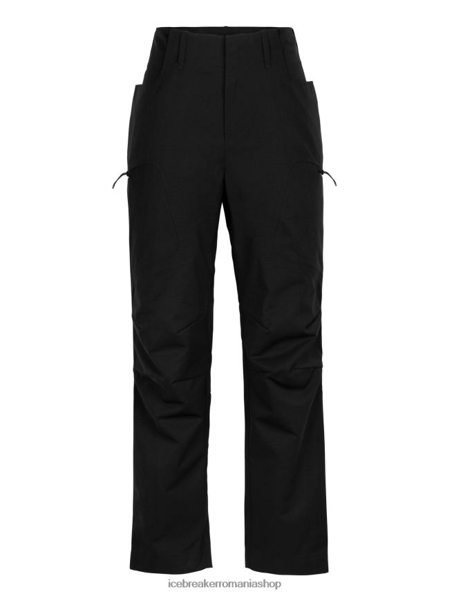 Icebreaker îmbrăcăminte negru femei coajă+ pantaloni merinos DL46T833
