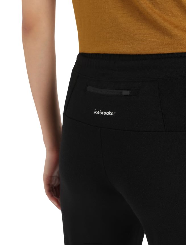 Icebreaker îmbrăcăminte negru femei jogger din merino zoneknit DL46T750