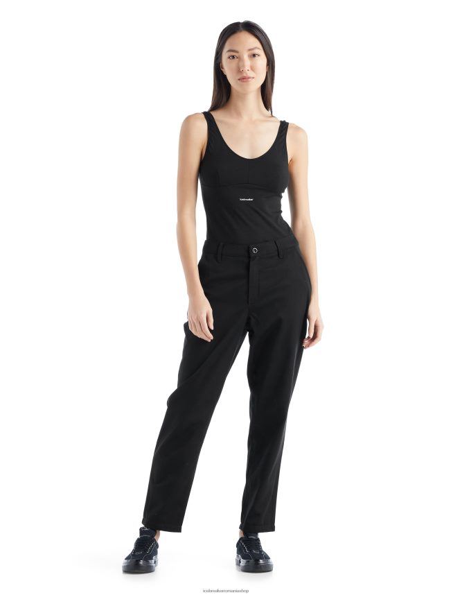 Icebreaker îmbrăcăminte negru femei pantaloni merino berlin DL46T894