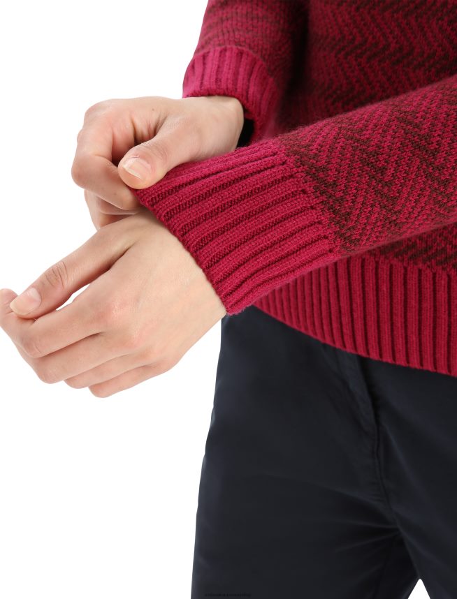 Icebreaker îmbrăcăminte cireșe/espresso femei pulover merino waypoint crewe DL46T822