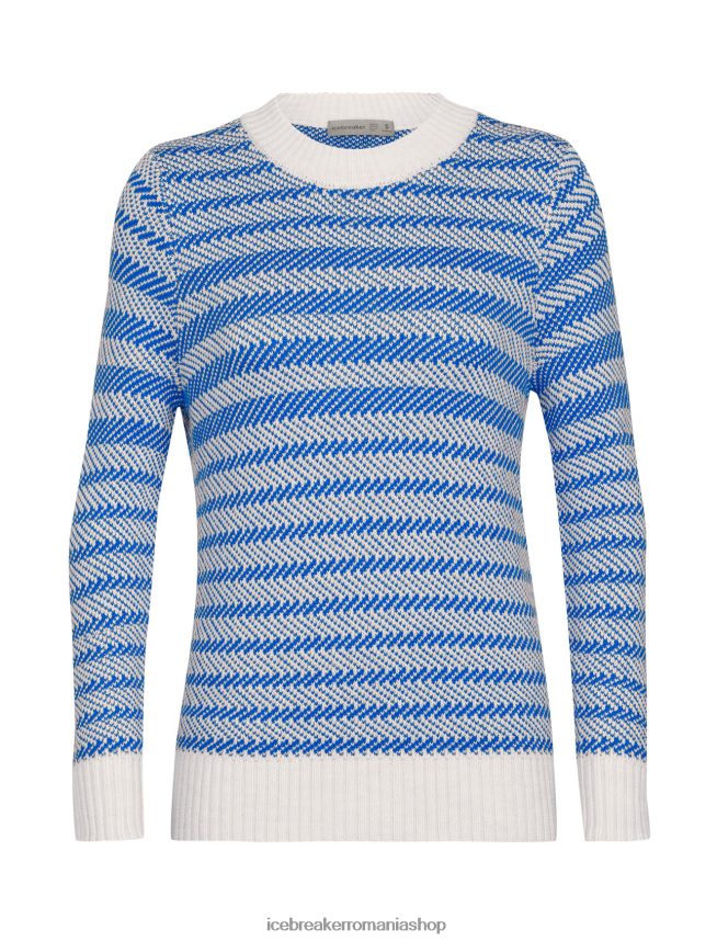 Icebreaker îmbrăcăminte ecru erica/lazurit femei pulover merino waypoint crewe DL46T824