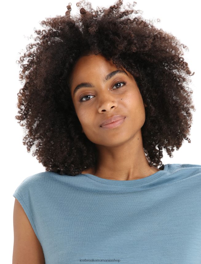 Icebreaker îmbrăcăminte albastru astral femei rochie merino granary fără mâneci DL46T728