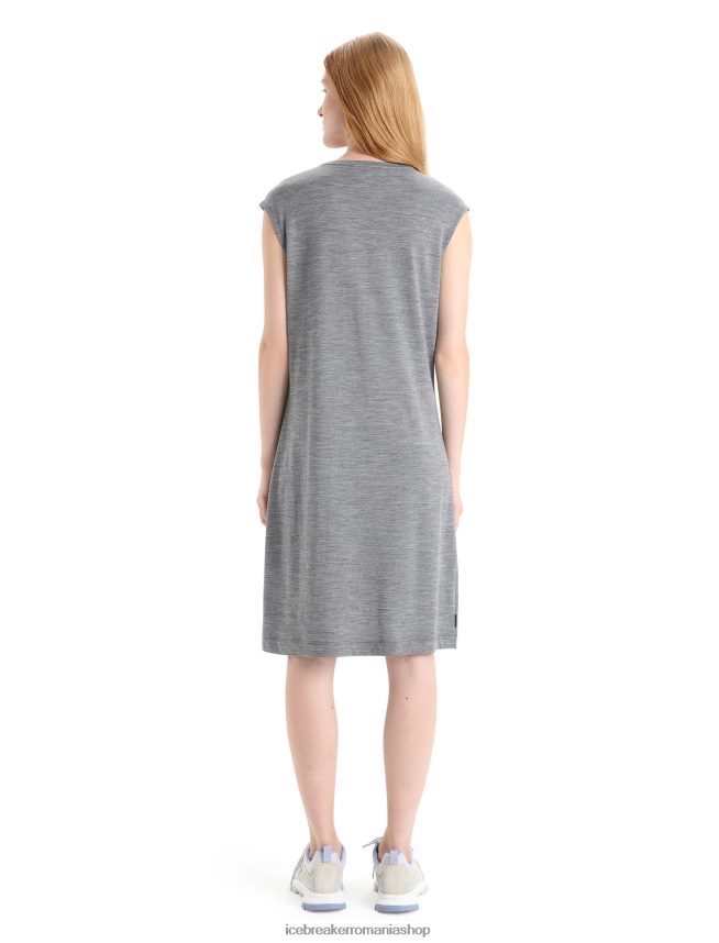 Icebreaker îmbrăcăminte gritstone heather femei rochie merino granary fără mâneci DL46T729