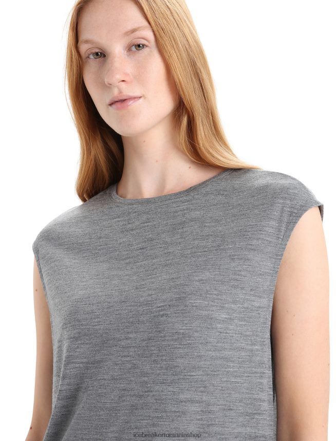 Icebreaker îmbrăcăminte gritstone heather femei rochie merino granary fără mâneci DL46T729