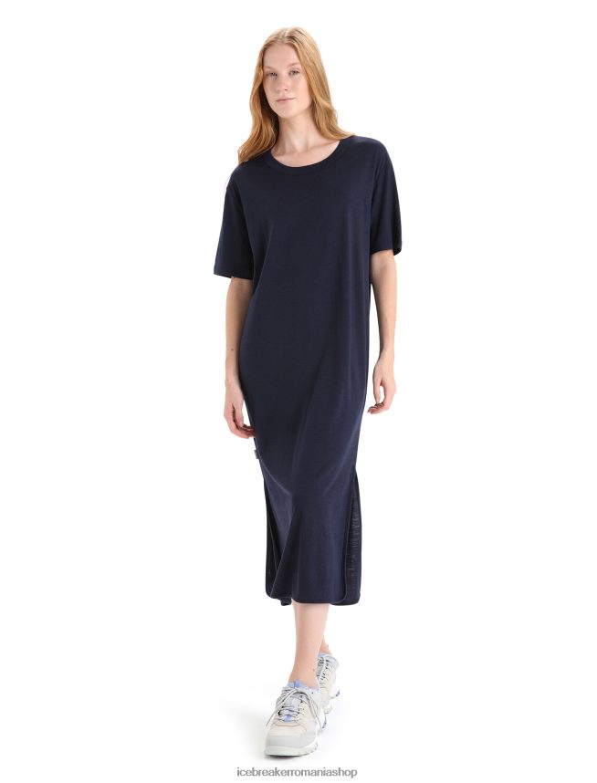 Icebreaker îmbrăcăminte marina de la miezul nopții femei rochie merinos granar DL46T727