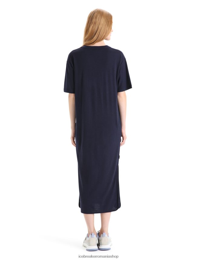 Icebreaker îmbrăcăminte marina de la miezul nopții femei rochie merinos granar DL46T727