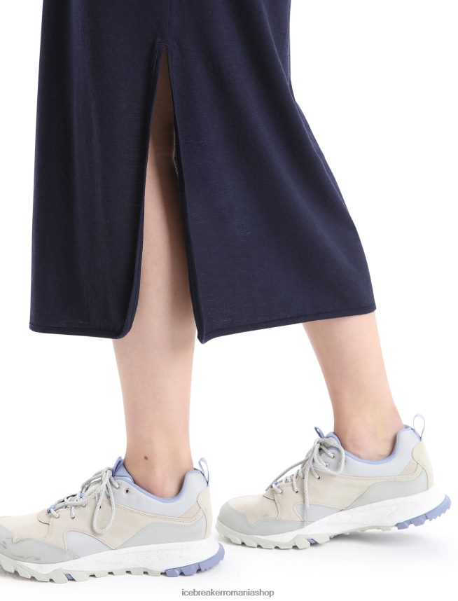 Icebreaker îmbrăcăminte marina de la miezul nopții femei rochie merinos granar DL46T727