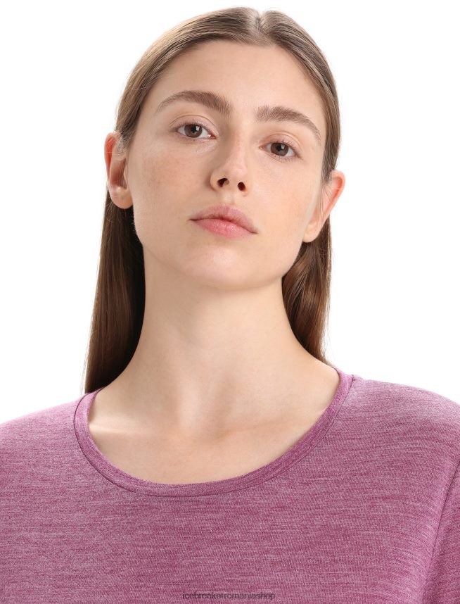 Icebreaker îmbrăcăminte du-te berry heather femei tricou cu mânecă lungă merino sphere ii DL46T691